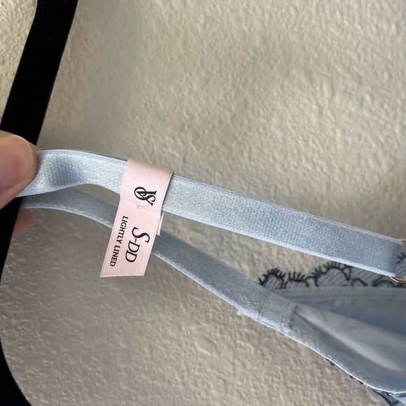 NWOT Victoria's Secret Dream Angels Bra Top S-DD Blue Lacey Boho Coquette - Picture 6 of 13